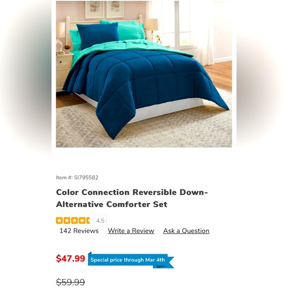 Double sided comforter and two pillow shams - Picture 1 of 6